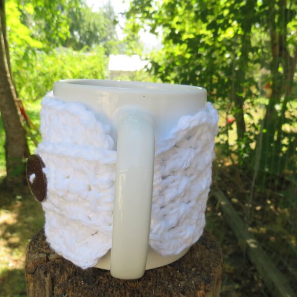 Handmade Crochet Coffee Cup Cozy Sleeve Holder Mason Jar Holder Set Of 5 Retro - Picture 2 of 4